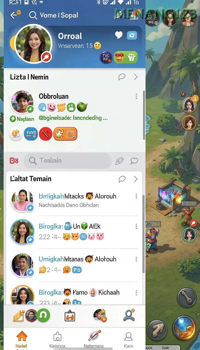 Cuplikan layar IN22 — menu navigasi